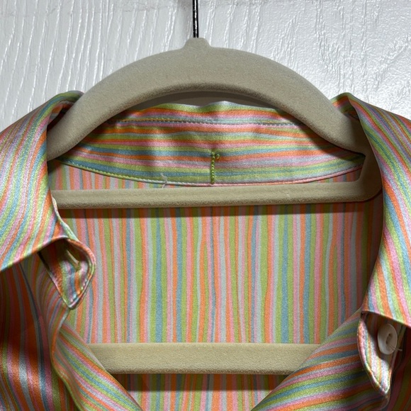 Tahari Striped Button Down Silk Shirt for Women XS. Like New - Picture 2 of 12